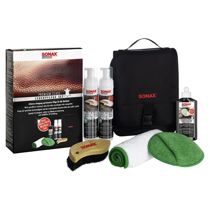 SONAX Leder Pflege Set 7-teilig Auto Lederreiniger & Lederpflege Komplett