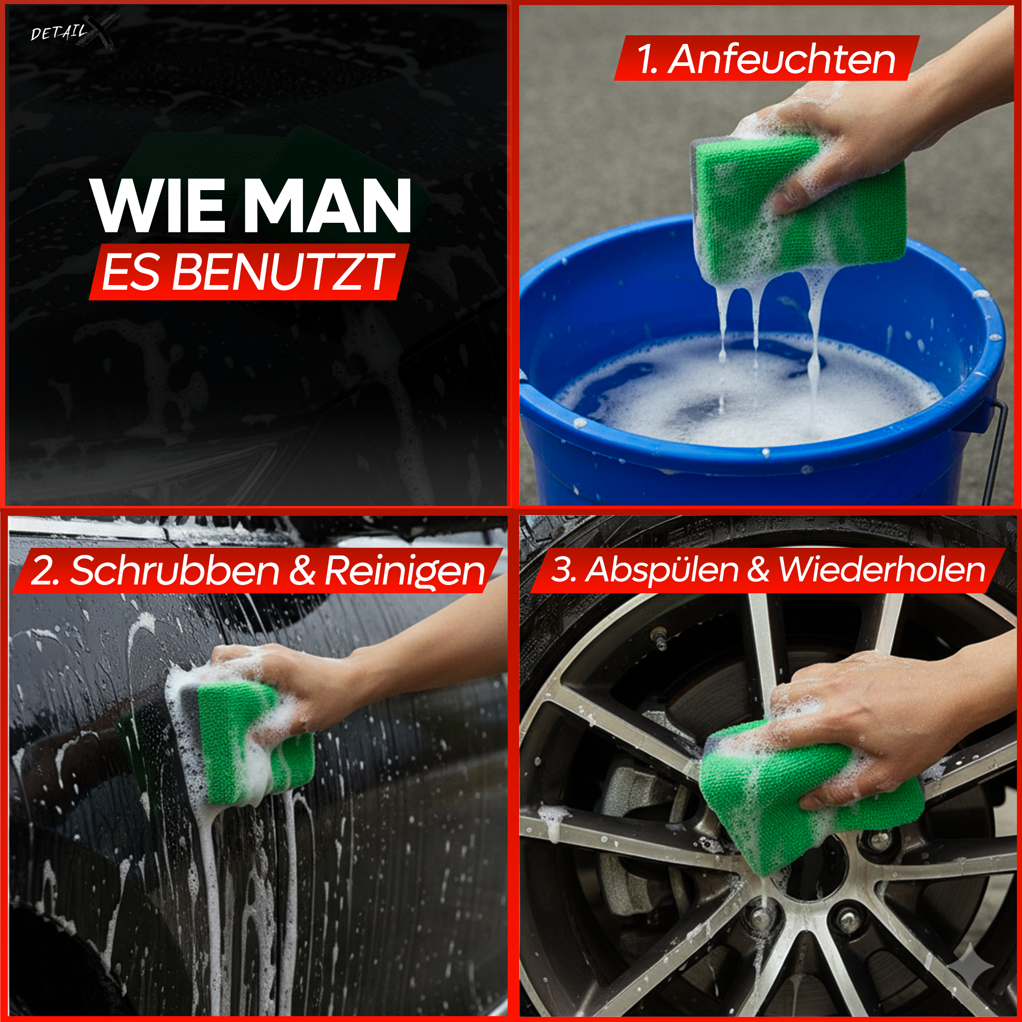 Detail X Mikrofaser Applikationsschwamm Applikator für Versiegelung Auto – Produktansicht 3