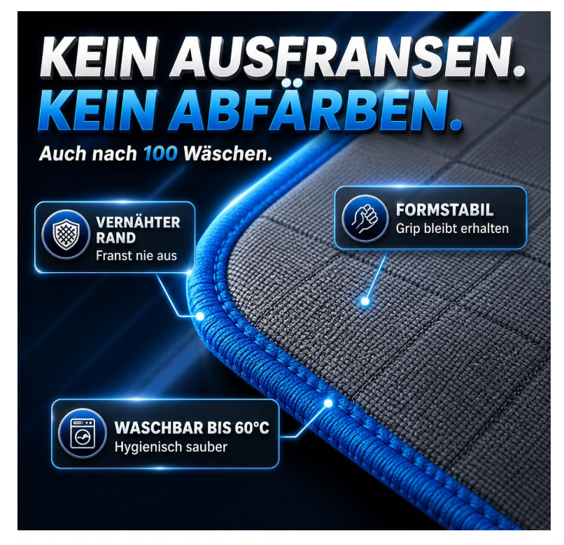 Detail X Carbon Glastücher – 2er Pack für streifenfreie Glasreinigung