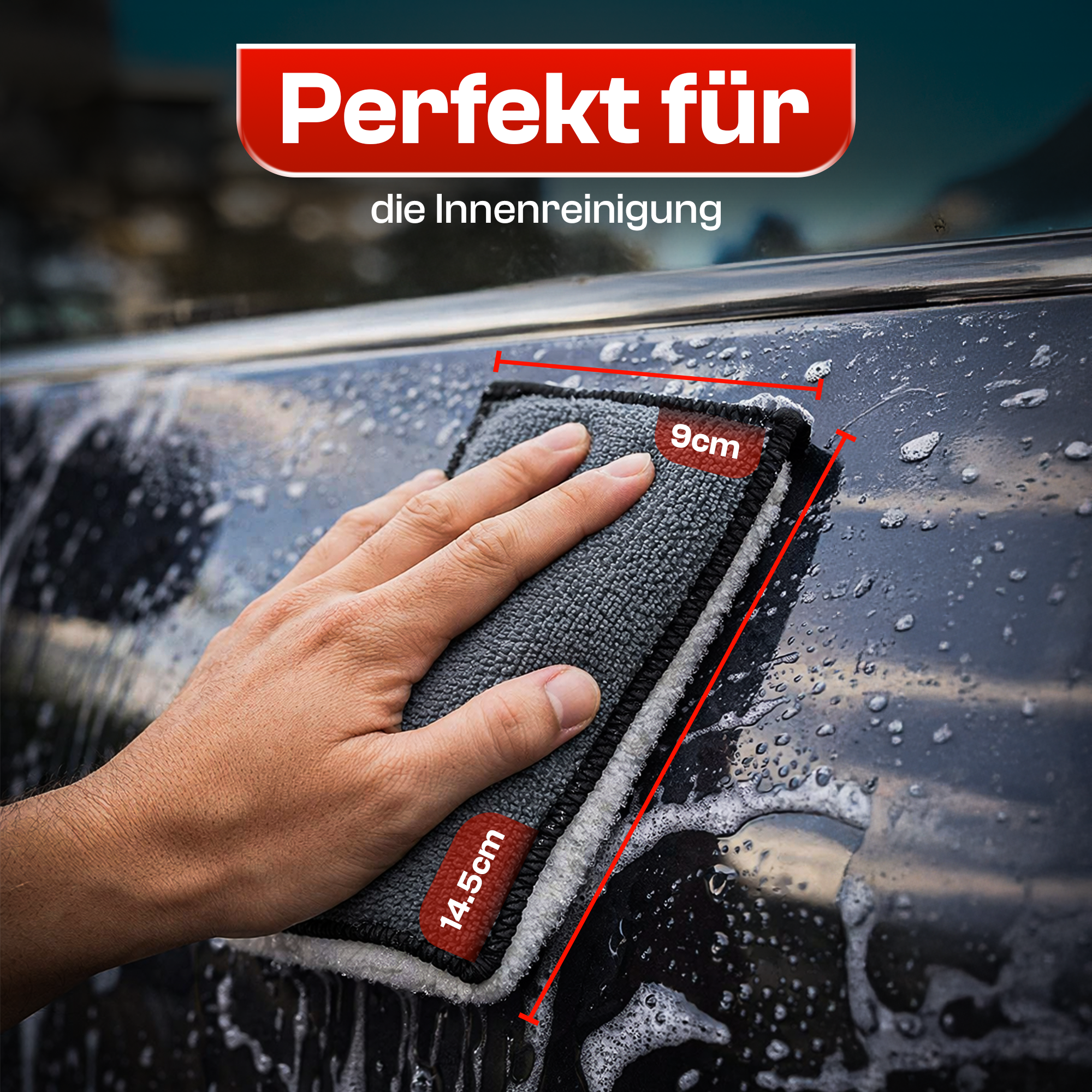 Detail X Innenraum Scrub Pad 4er Set Auto Reinigungspads für Kunststoff Leder – Produktansicht 4