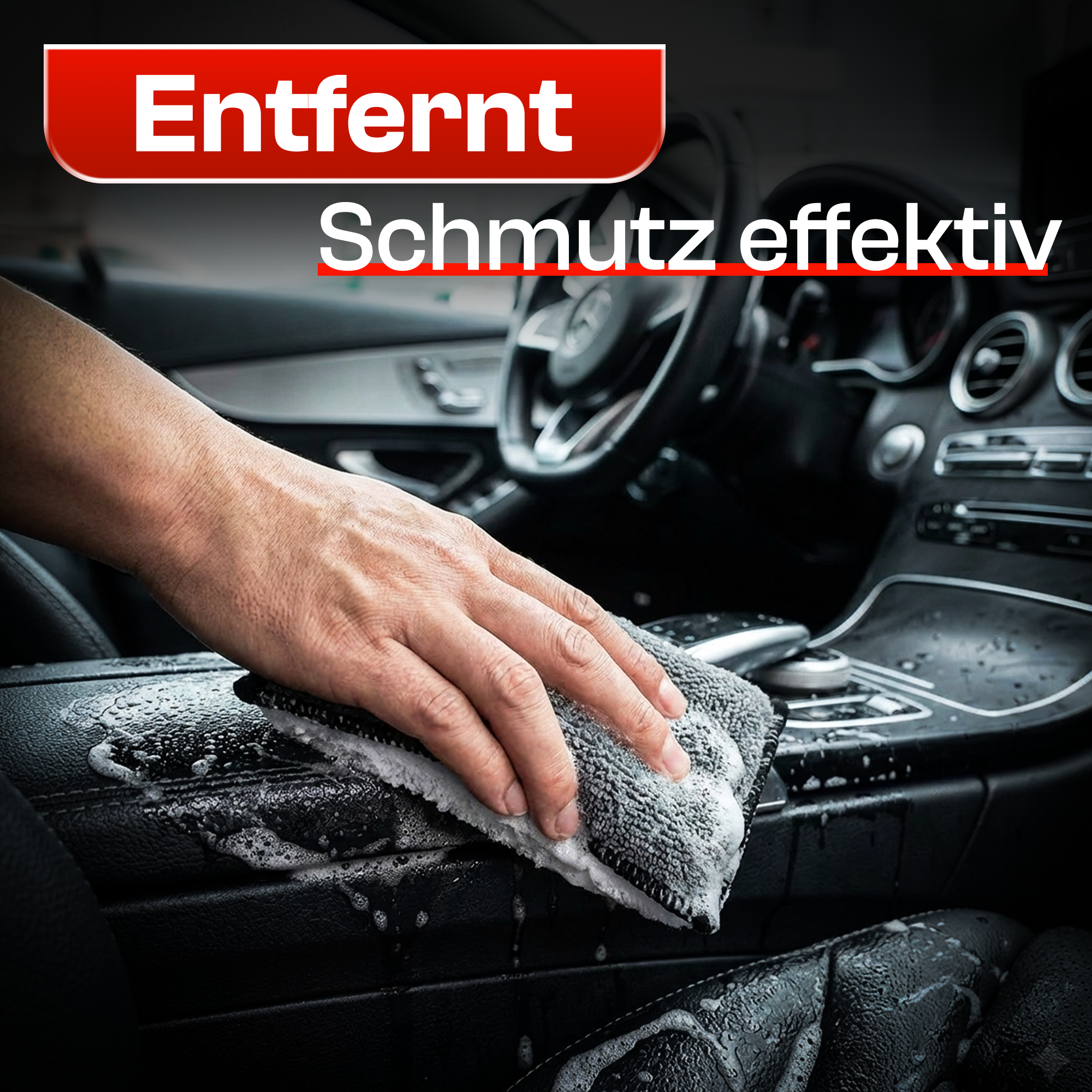 Detail X Innenraum Scrub Pad 4er Set Auto Reinigungspads für Kunststoff Leder – Produktansicht 6