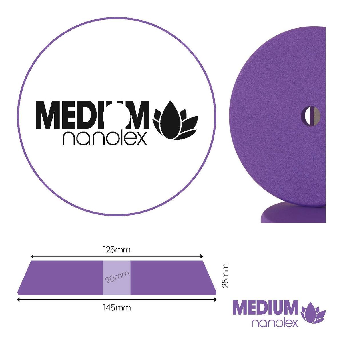 Nanolex Medium Polierpad Polierschwamm 125mm