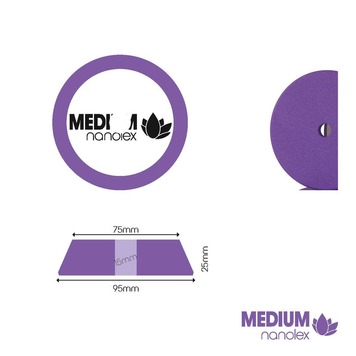 Nanolex Medium Polierpad Polierschwamm 75mm