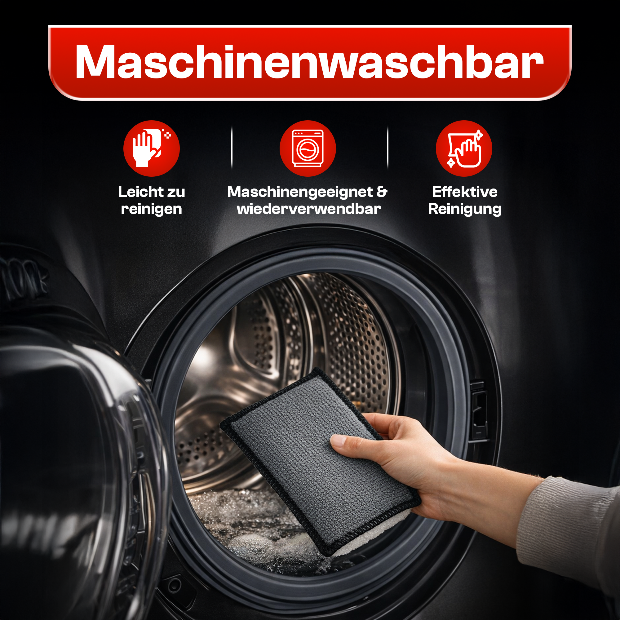 Detail X Innenraum Scrub Pad 4er Set Auto Reinigungspads für Kunststoff Leder – Produktansicht 8