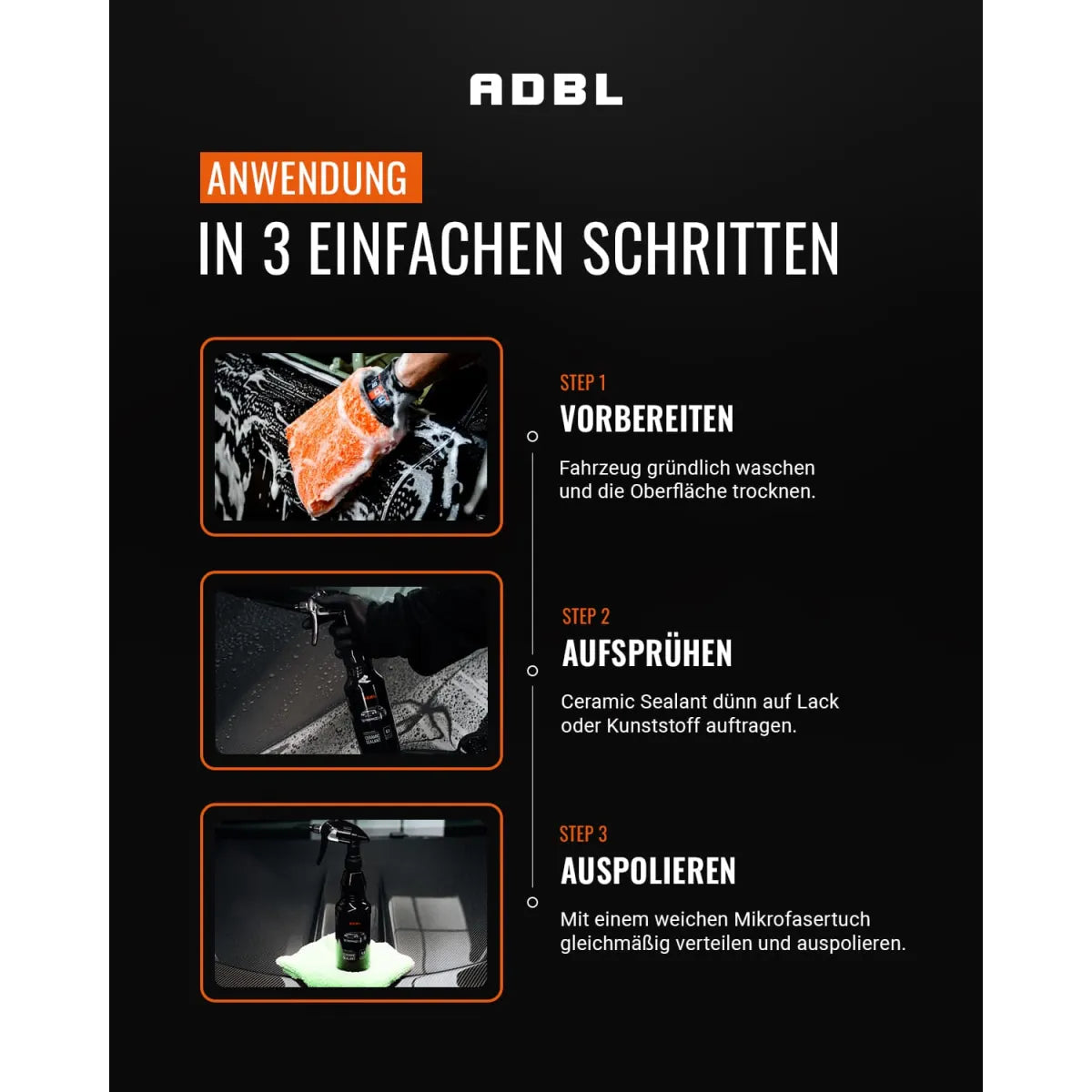ADBL Ceramic Sealant – Anwendung in 3 Schritten