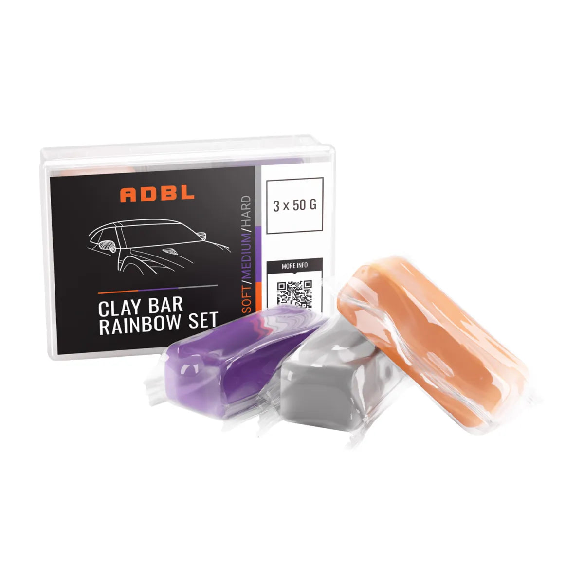 ADBL Lackknete Set 3-teilig Soft Medium Hart Auto Reinigungsknete