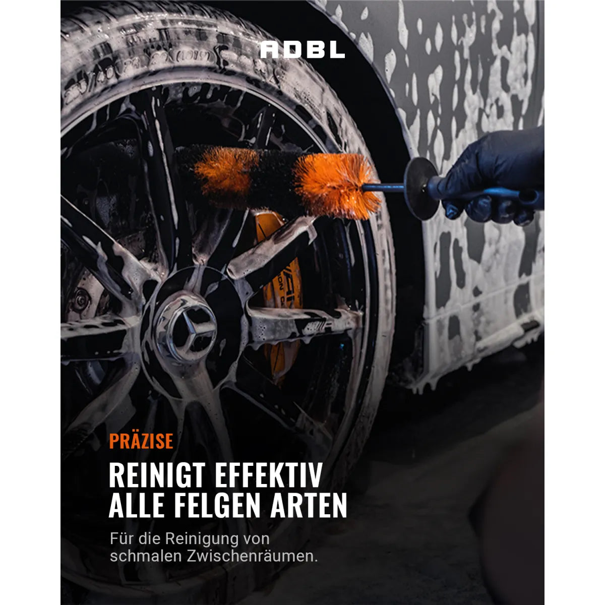 ADBL Wheel Dagger Felgenbürste reinigt effektiv alle Felgenarten
