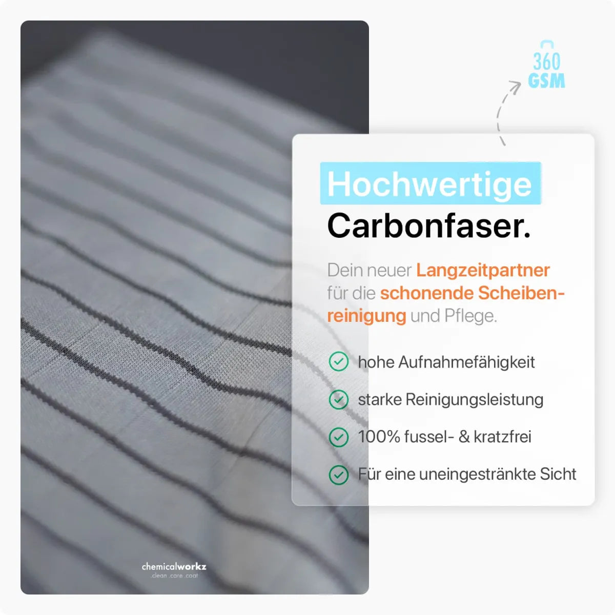 Hochwertige Carbonfaser, 360 GSM