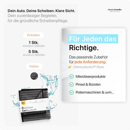 Verfügbar als 1er und 5er Pack – 40x40 cm, 360 GSM
