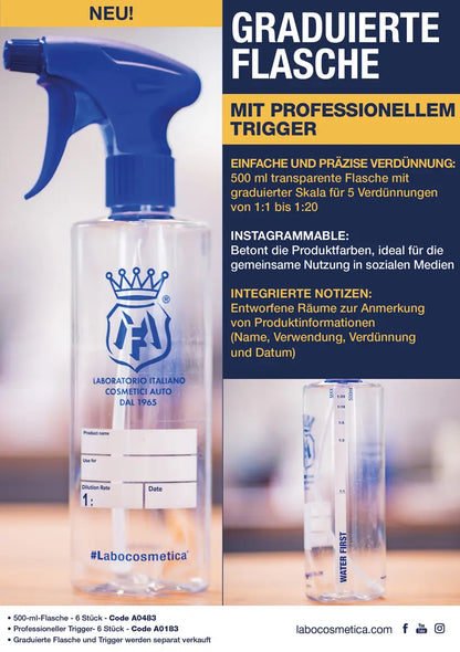 Labocosmetica Leerflasche Dosierskala 500ml Detailing Zubehör – Produktansicht 2