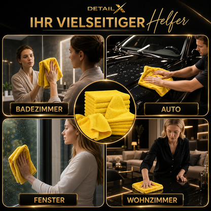 Detail X Mikrofasertücher 10er Set – 350 GSM Poliertücher 40×40 cm für Autopflege, Politur – Produktansicht 4