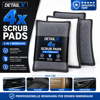 Detail X Innenraum Scrub Pad 4er Set Auto Reinigungspads für Kunststoff Leder – Produktansicht 2