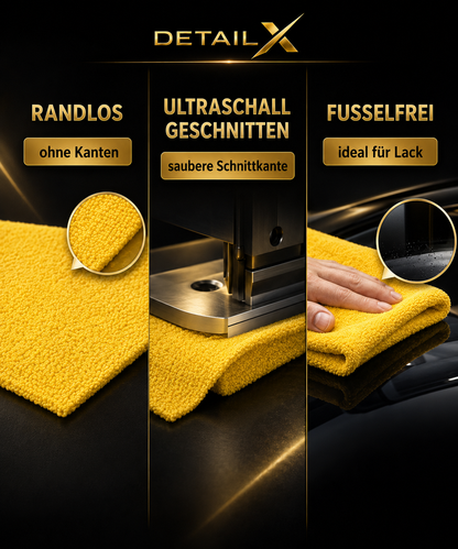 Detail X Mikrofasertücher 10er Set – 350 GSM Poliertücher 40×40 cm für Autopflege, Politur – Produktansicht 3