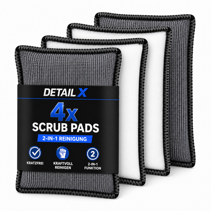 Detail X Innenraum Scrub Pad 4er Set Auto Reinigungspads für Kunststoff Leder