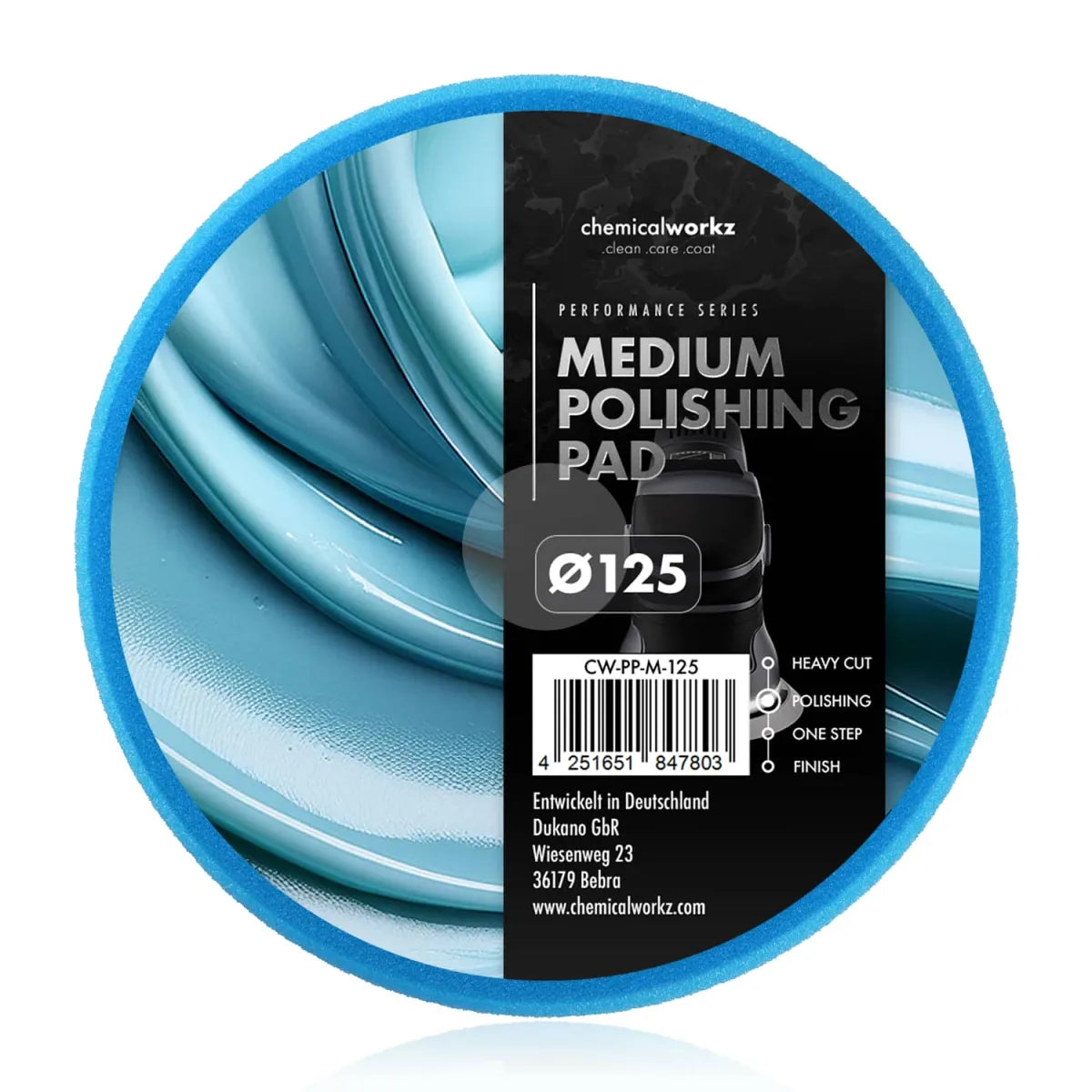 Chemicalworkz Medium Cut Polierpad Blau Polierschwamm Exzenter – Produktansicht 3