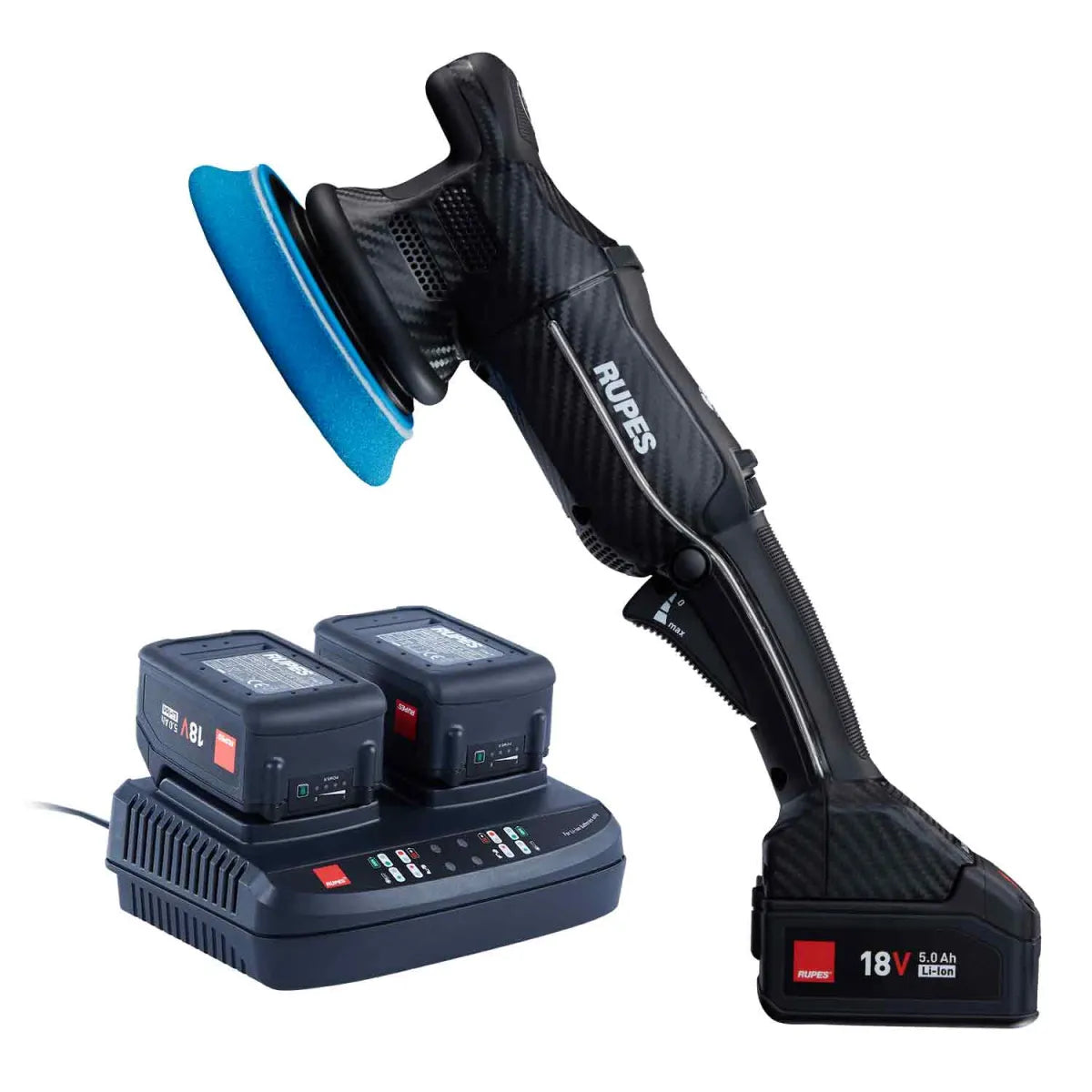 Rupes HLR15 iBrid BigFoot Akku Exzenter Poliermaschine mit Akkus und Ladegerät
