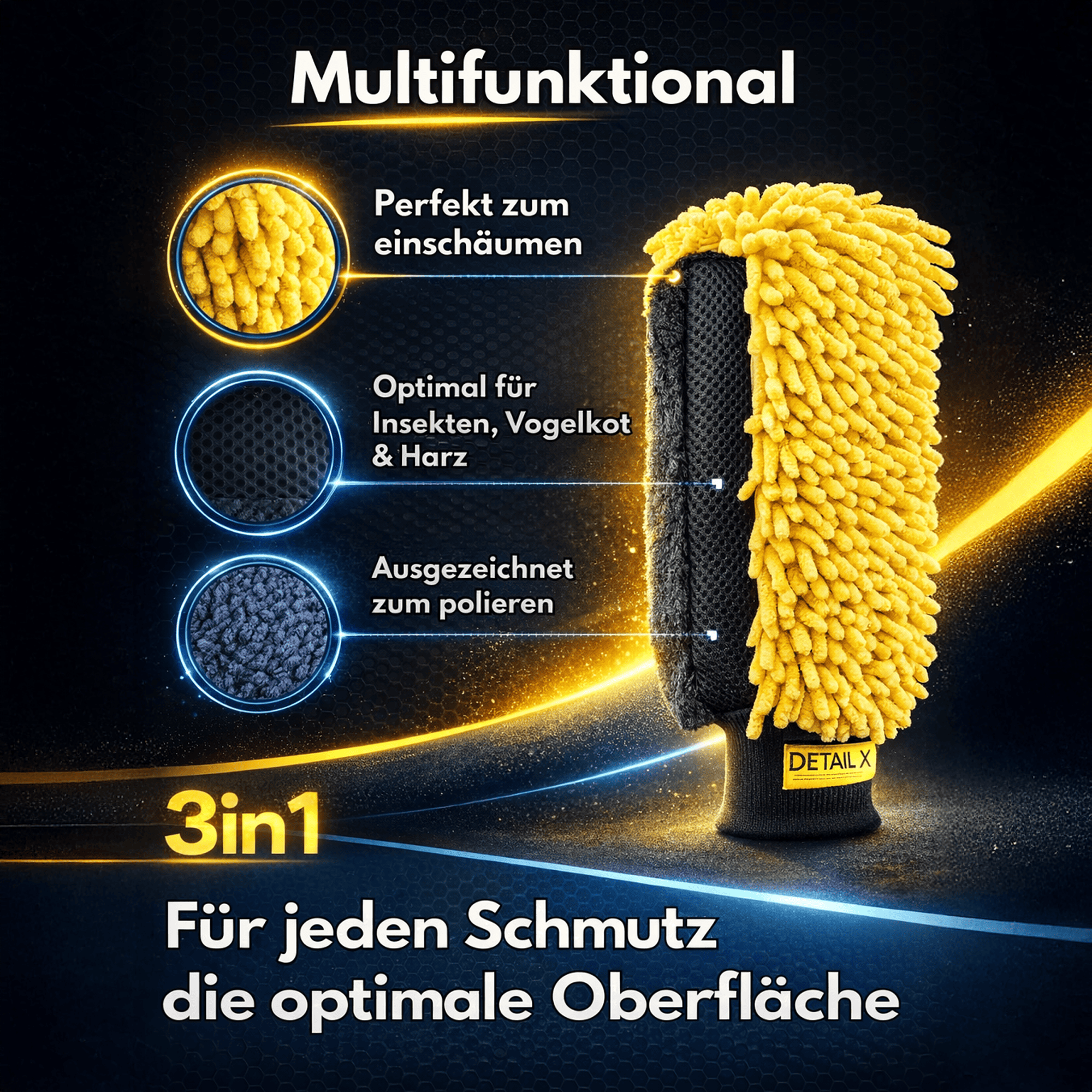 3in1 – Einschäumen, Insekten lösen, Polieren