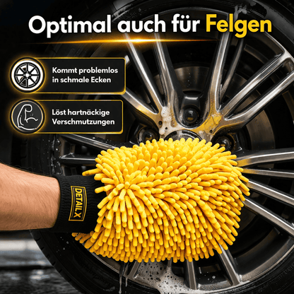 Waschhandschuh auch für Felgen und schmale Ecken