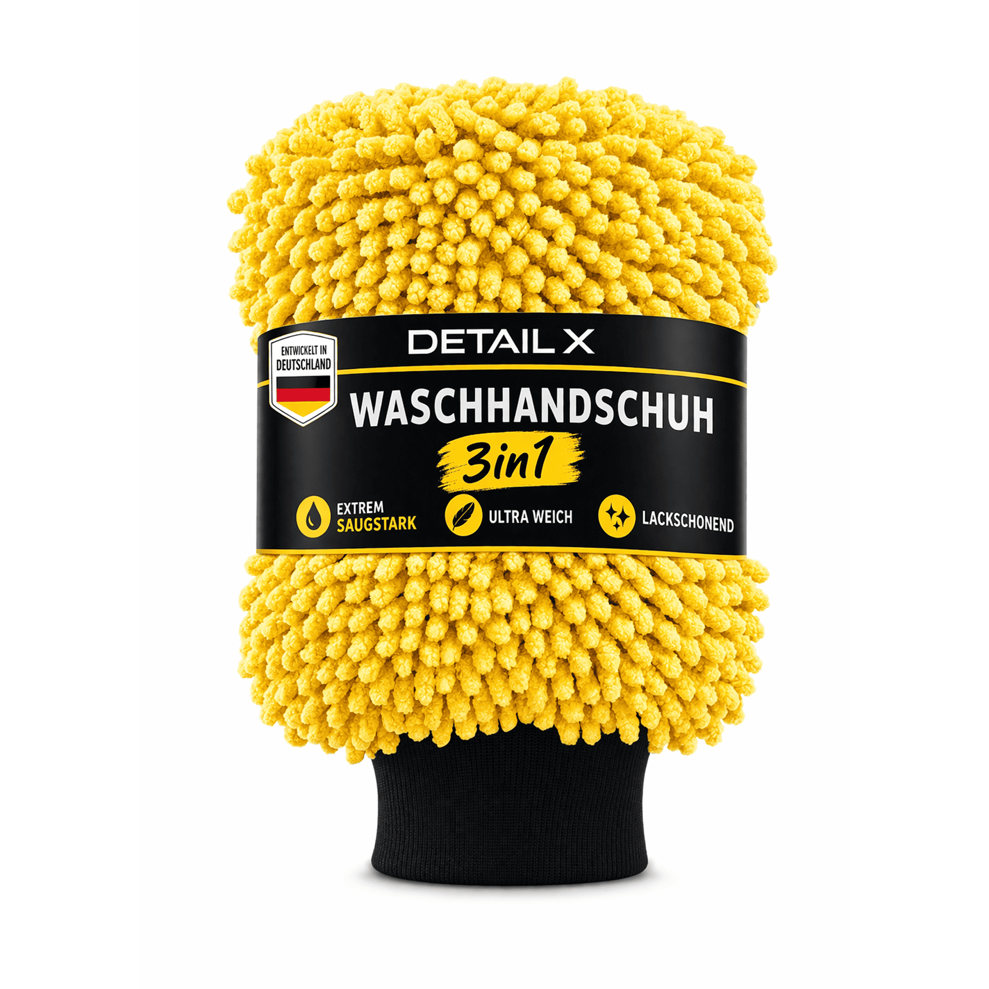 Detail X 3in1 Waschhandschuh Mikrofaser gelb